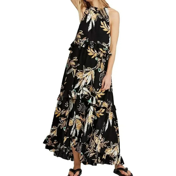 Free People Tiered Floral Sleeveless Anita Floral Print Maxi Dress Size XS - Picture 1 of 6